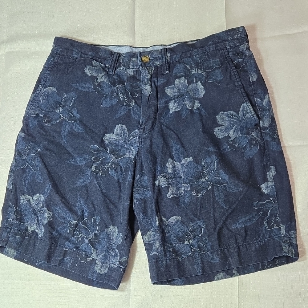 Polo Ralph Lauren Shorts Mens 30 Floral Classic Fit Chino Blue Beach Preppy Pony